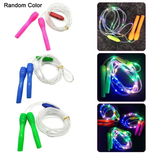 Corda de pular com luzes LED e cabo de borracha ajustável. 1