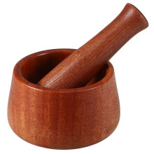 Mortier et pilon à ail en bois, portable, 1 ensemble