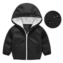 Kukoosong Vestes de pluie zippées à capuche pour petits garçons et filles, vêtements d'hiver légers à manches longues, couleur unie, pour