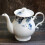 Håndmalet porcelæns tekande med guldkant 1