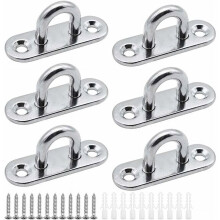 Stainless Steel Pad Eye Plate, 304 SS, Full Solder, Easy Install with Screws & Rubber Plugs – Compatible with Ceiling Hooks