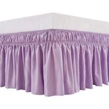 Kietaisuvuodehame, vaaleanvioletti, queen size, 16 tuuman alaslaskettava