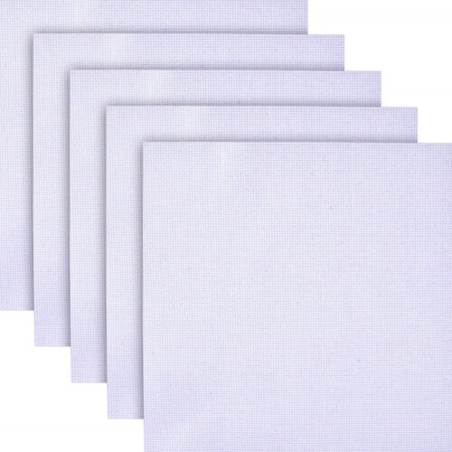 Material textil pentru cusut în cruce, numărat, alb, 12 bucăți 2
