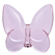 Sculpture papillon en cristal rose, décoration intérieure