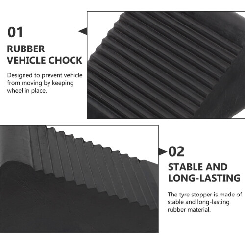 Rubber Wheel Chock with Portable Triangular Design for Travel and Parking 1