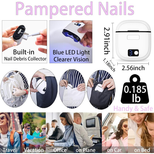 Electric Nail Clipper with Light Rechargeable 2-in-1 1