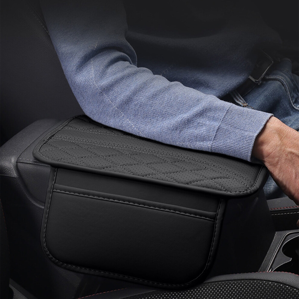 Ankereame Car Armrest Pad Leather - Elbow Support, Universal Fit For Most Vehicles, All-Season, Thin & Comfortable Center Console Cover 9422877768967