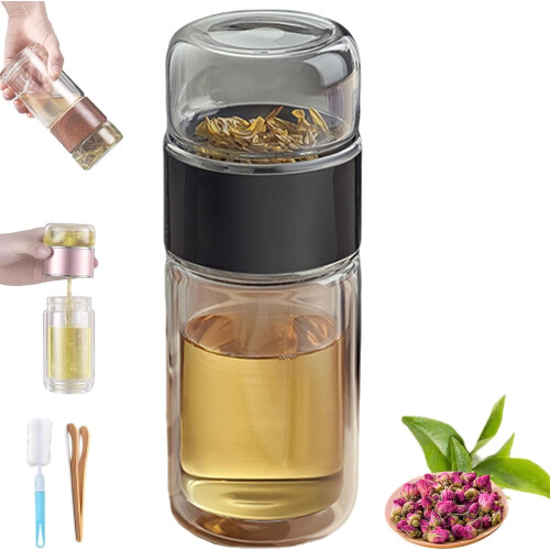 Alivefuser Glass Tea Infuser Bottle 350ml