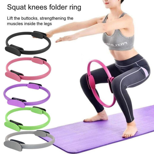 Pilates Ring Exercise Circle - Enhance Leg Alignment, Full Body Workout, Comfortable Foam Lined, Reversible Texture, Lightweight Portable Design 1