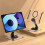 Acrylic Tablet Stand with 360 Rotating Base, Foldable & Adjustable Height, Liftable, Compatible with iPad & Notebook 3