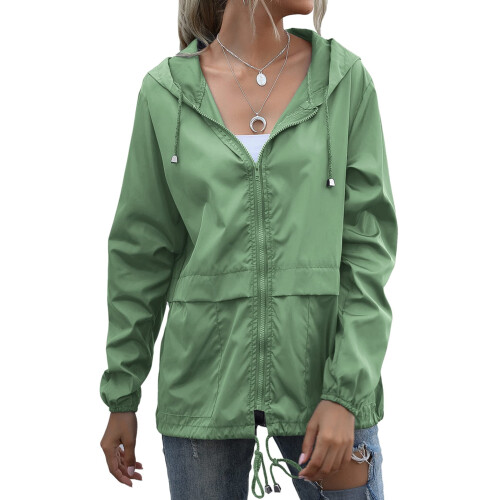 Women's Waterproof Rain Jacket Lightweight Hooded with 1