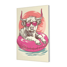 Tableau sur toile 30 x 45 cm représentant une vache nageant – Décoration murale sans cadre