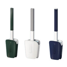 Cepillo de limpieza de inodoro de silicona flexible sin rincones sin limpiar, mango largo, cerdas suaves antideslizantes, cepillo de limpieza de