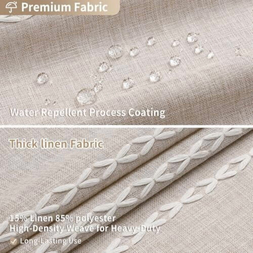 Cortina de chuveiro estilo boho campestre na cor taupe, 183 x 244 cm (72 x 96 polegadas) 2