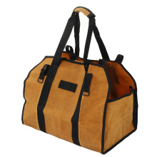 Firewood Carrier Waxed Canvas Waterproof Log Tote Bag Large Capacity Foldable for Fireplace