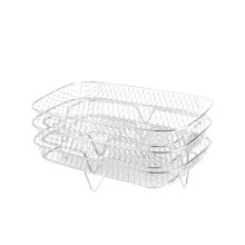 Stainless Steel 3Layer Air Fryer Rack for MultiLayer Cooking and Even Heat Circulation Circular