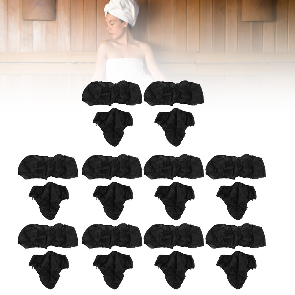Black 10X Disposable Non Woven Breathable Bras And Panties Soft Salon Underwear