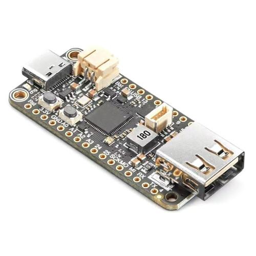 5723 Feather RP2040 with USB Type A Host Enhanced Connectivity Microcontroller for DIY Projects and Prototyping