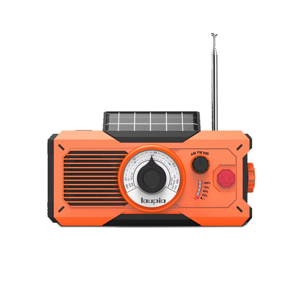 Solar Hand Crank Radio 5000Mah Am/Fm/Wb Weather Radio With Power Bank Sos Alarm Emergency Flashlight Reading Lamp 4713037767933