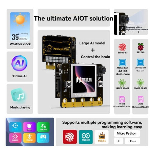 For Matrix:Bit V3.0 Development Board with 4G ExtensionBoard for Matrix Bit Programming Expansion Board Supports MInd+ B 2