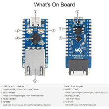 Waveshare RP2040-ETH Development Board with Ethernet Port Dual Core RP2040 Processor for Raspberry Pi