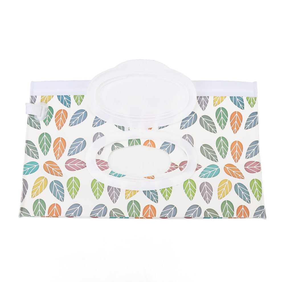 Large EVA Baby Wipes Bag, Refillable, Leaf Pattern