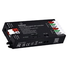 DOMRAEM ESP32 WLED USB-C Addressable LED Controller 0.5W Standby for WS2811/14/05 DIY for MQTT Alexa Home Control Black