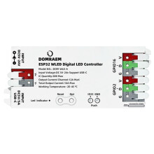DOMRAEM ESP32 WLED USB-C Addressable LED Controller 0.5W Standby for WS2811/14/05 DIY for MQTT Alexa Home Control White