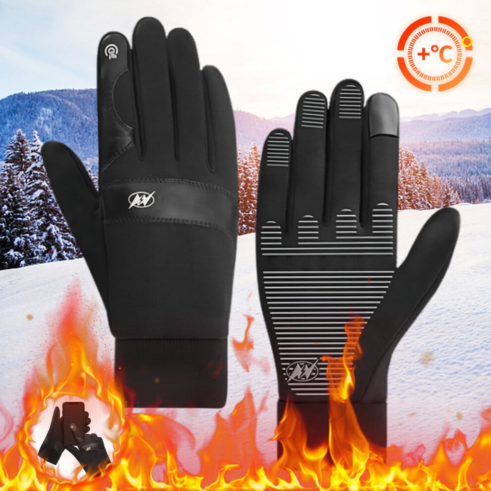 Usb Heated Motorcycle Gloves, Touchscreen Winter Riding Gloves With Windproof Design, Rechargeable Warm Gloves For Outdoor Activities 9322103846356
