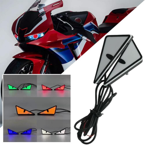 1 Pair USB Devil Eye Headlights, LED Motorcycle Mini Projector Lens Lamp, Compatible with Any Motorcycle 1