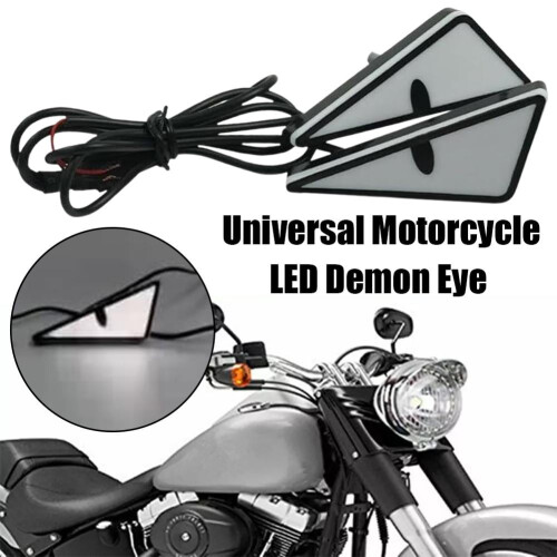 1 Pair USB Devil Eye Headlights, LED Motorcycle Mini Projector Lens Lamp, Compatible with Any Motorcycle 2