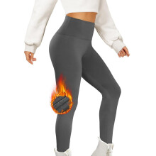 Leggings femininas com forro de lã - Calças de ioga de cintura alta para o inverno, com controle de barriga, macias, térmicas e quentes para
