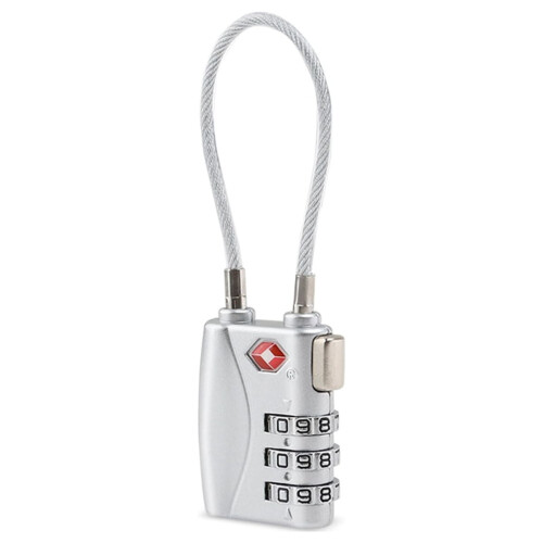 Portable TSA Approved Security Cable Luggage Lock 3-Digit Combination Password Lock Padlock (Silver) 1