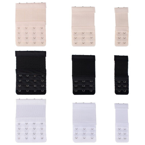 Women's 4-Hook Comfortable Stretchy Bra Extensions, Pack of 9 1