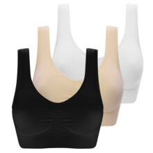 Lot de 3 soutiens-gorge de sport pour femme, soutiens-gorge de yoga sans coutures, hauts de fitness, tailles S Ă 3XL