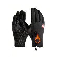 Windproof Cycling Gloves with Thermal Lining, Touchscreen & Padded Palm for Cold Weather