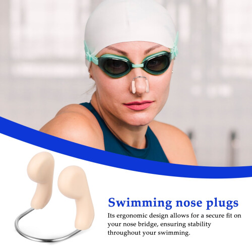 Anti-slip nose clips silicone beige 3 pcs 1