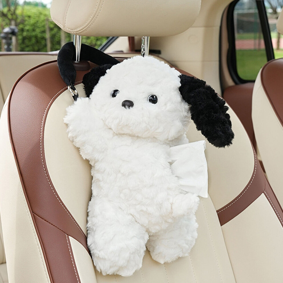 Plush Puppy Car Tissue Box Holder Â Animal Doll Cover & Storage Box, Hanging Or Dashboard Use, Decorative Organizer For Vanity/Countertop Â 9357860837323