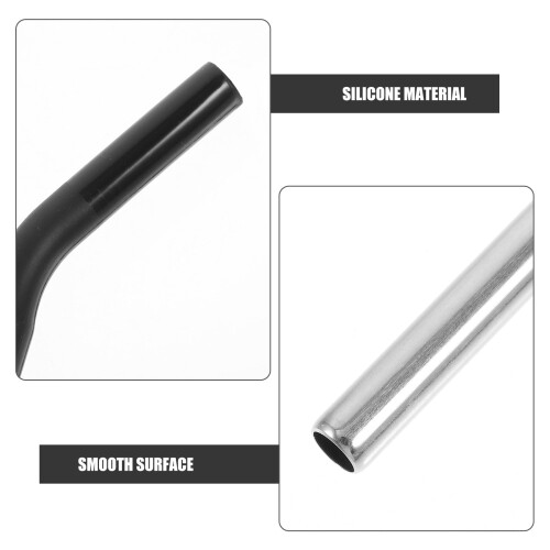 Metall-Trinkhalme mit Silikonspitzen, 6 Stück 1