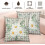 Conjunto de 2 capas de almofada Daisy em linho cinza e branco, 40x40cm (16x16 polegadas). 4