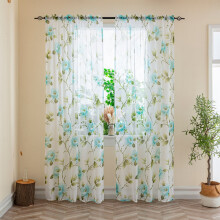 2-Piece Farmhouse Sheer Curtains, Country Pattern, Rod Pocket, Light Filtering – Compatible with Standard Rods