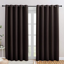 Draperii opace termoizolante Energy Smart, cu inele de prindere, 2 panouri (70"x84", maro caramel), compatibile cu barele standard