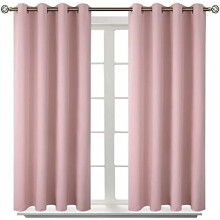 Room Darkening Curtains 54 Inches Long - Grommet Thermal Insulated Drapes Window Treatment Curtains for Bedroom, 2 Panels, 52 x 54 Inch, Baby Pink