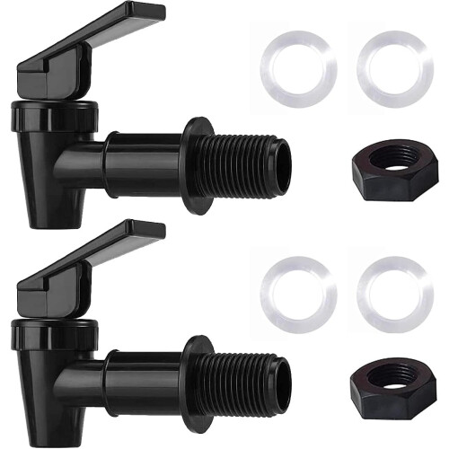 BPA-Free Plastic Water Spigot, 3/4" Thread, 2-Pack