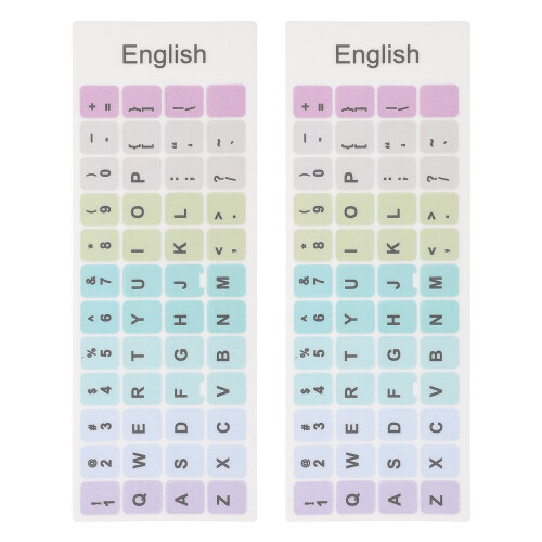 YEAHIBABY2Sheets Decoração para Teclado de Laptop Multicolorida em ABS para Uso Diário com Design Universal 2
