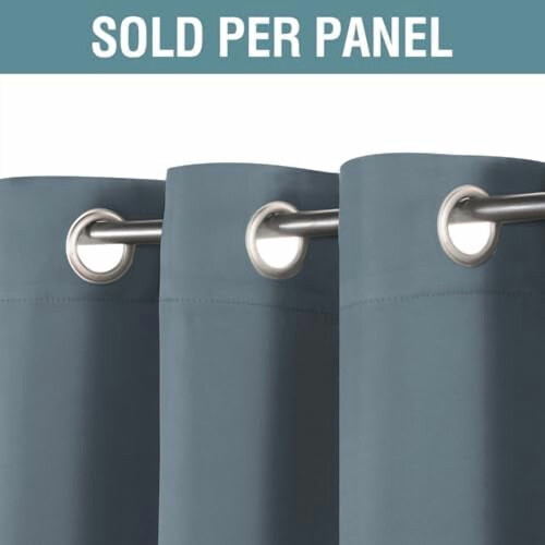 Blackout Thermal Curtain Panel Stone Blue 100x84in 1
