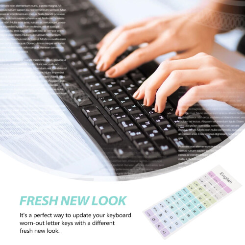 YEAHIBABY2Sheets Decoração para Teclado de Laptop Multicolorida em ABS para Uso Diário com Design Universal 1