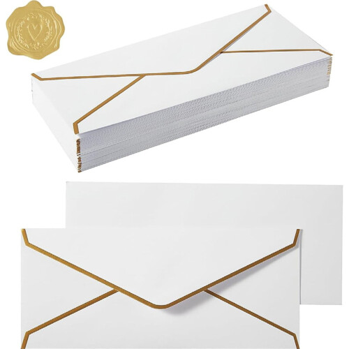Business Envelopes with Gold Border #10 150gsm 1