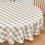 Toalha de mesa redonda xadrez vichy, resistente, em algodão, para sala de jantar (R-Bege, 53 polegadas de diâmetro) 2