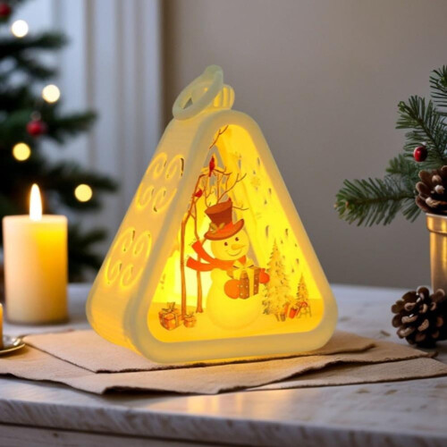 Mini Julnattlampa Jultomte Snögubbe Triangulär LED 1